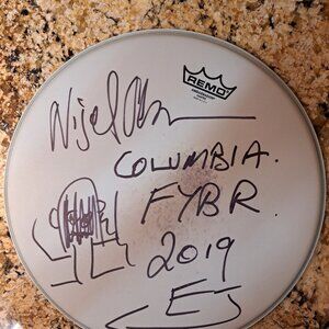Elton John/ Nigel Olson Autographed Drumhead